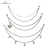 Silver multi-layer chain strap with various pendant charms