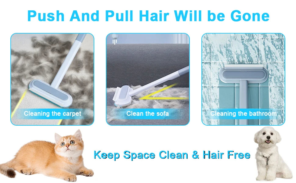 4-in-1 Reusable Pet Hair Remover with Long Handle