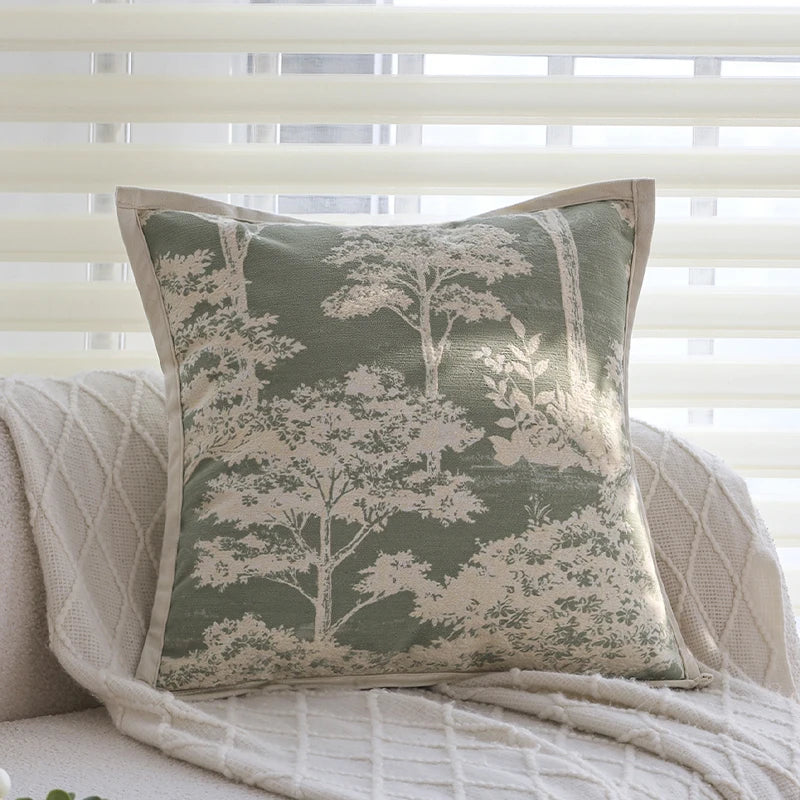 Embroidered Floral Cotton Cushion Cover – 18x18 Inches