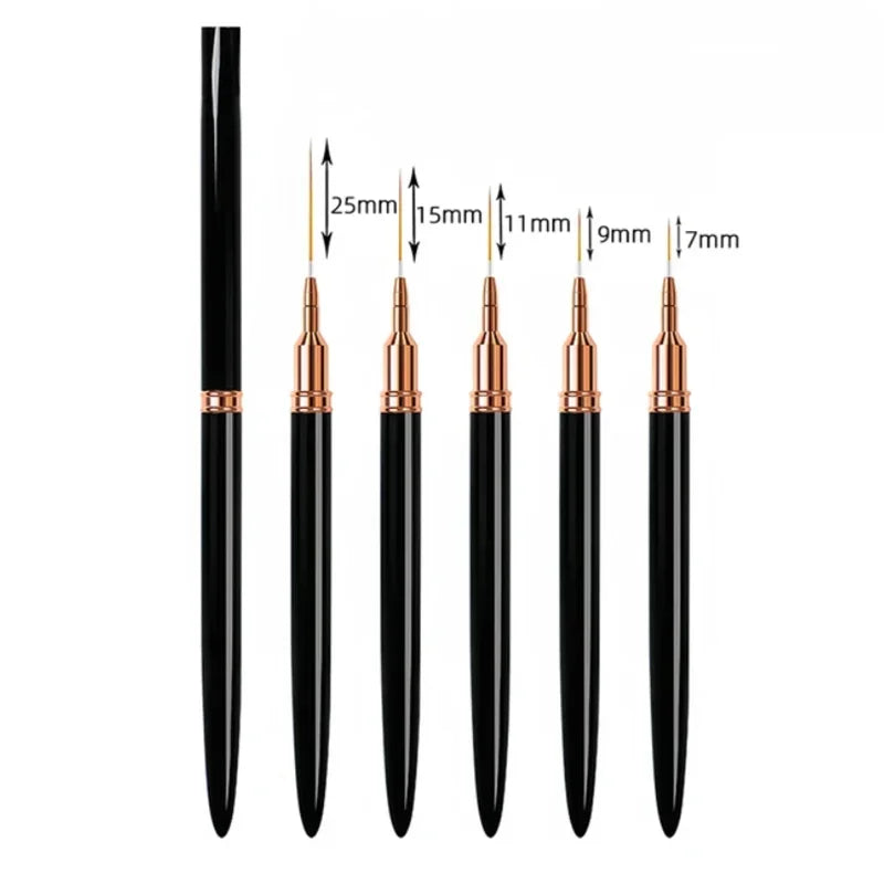 Kit de pinceaux professionnel pour l'art du nail art (5-en-1)
