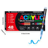 A set of 48 acrylic brush marker pens in various colors and tips for drawing and crafting.