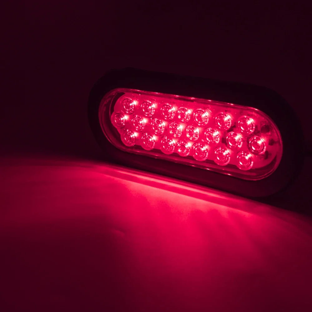 2-Pack 12V/24V LED Oval Tail Light for Trucks and Trailers