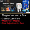 MoYu RS3M V5 magnetic speed cube with box and accessories shown in various views