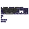 A full set of 115-key crystal clear RGB backlit keycaps with an MDA profile computer keyboard.