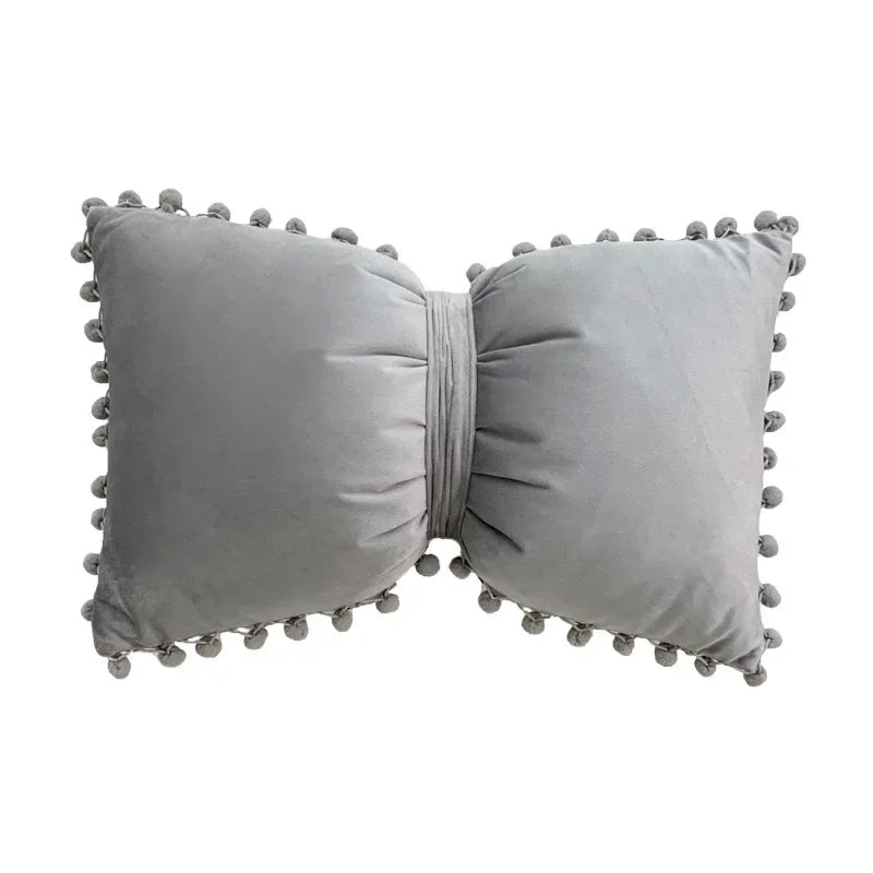 Velvet Bow Accent Pillow Cover