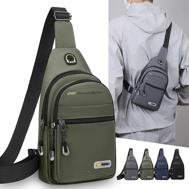 Men's Casual Crossbody Sling Bag with Multiple Pockets