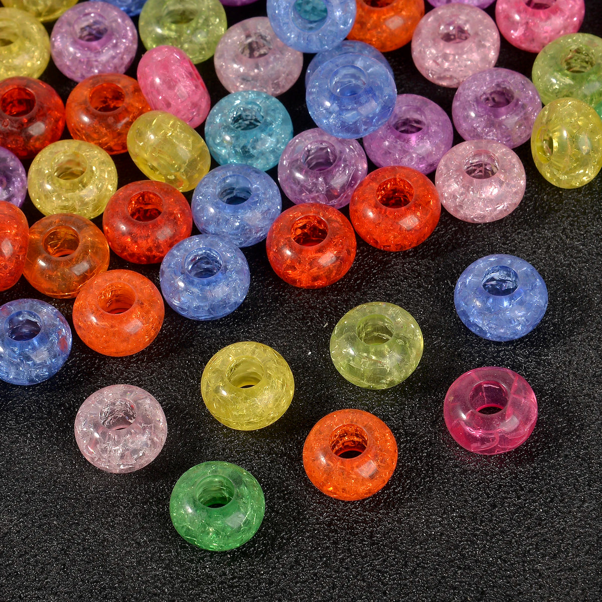 Mixed Rainbow Resin Spacer Beads for Jewelry Making