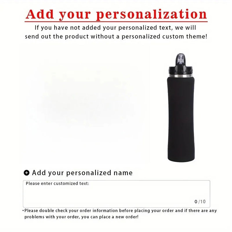 Isolierte Edelstahl-Wasserflasche mit Strohhalm