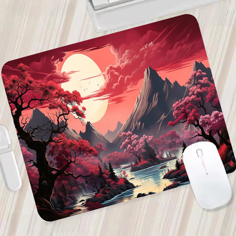 Large Non-Slip Mouse Pad with Night Moonlight Design