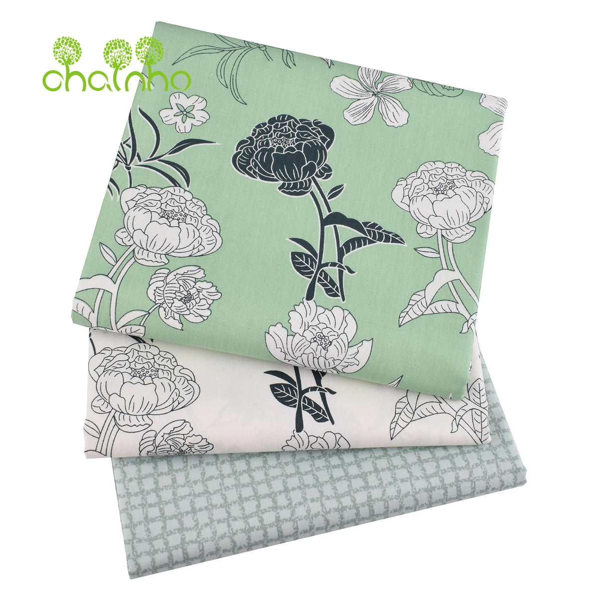 Floral Printed Twill Cotton Fabric for Quilting & Sewing – 6 Piece Set