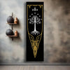 Gondor Flag Tapestry – Black & Gold Medieval Wall Hanging