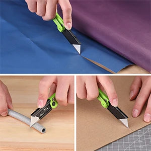 Folding Utility Knife 3-Pack with Quick-Change Blades and Belt Clip
