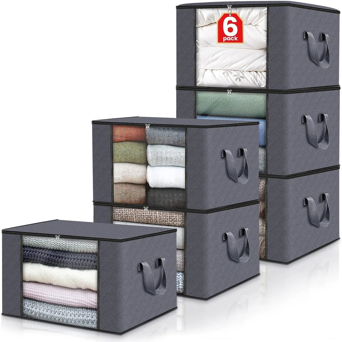 Under Bed Storage Containers with Clear Window (3-Pack)