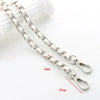 Silver universal chain strap for bags and phone cases with adjustable length and clasp.