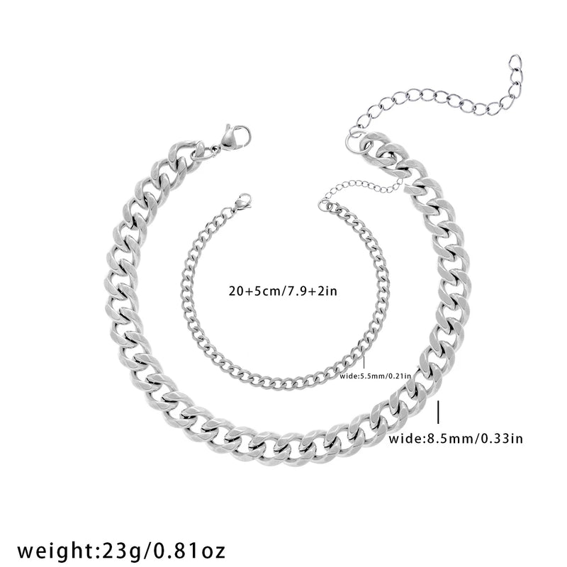 14K Gold-Plated Stainless Steel Cuban Link Anklet