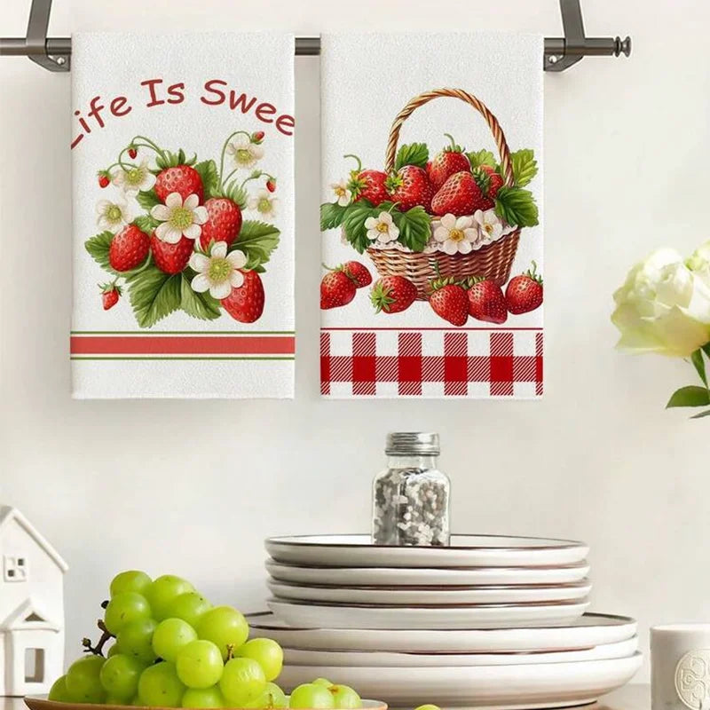Strawberry Basket Kitchen Towel Set (2-Pack)