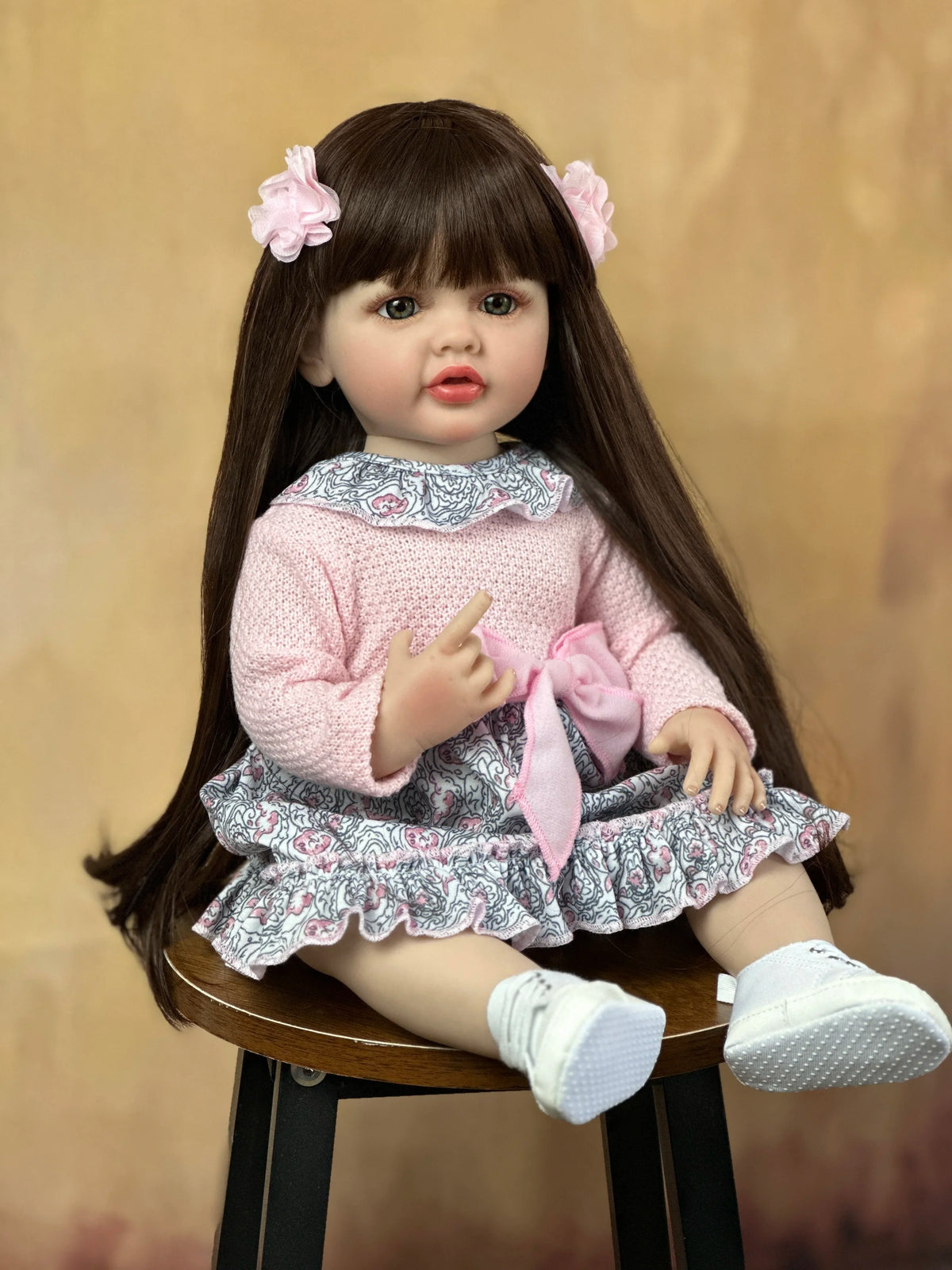 Lifelike Reborn Baby Girl Doll with Soft Silicone Body