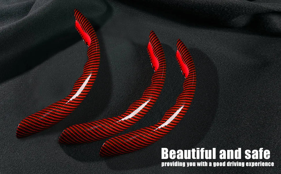 Carbon Fiber Steering Wheel Cover with Non-Slip Leather Grip