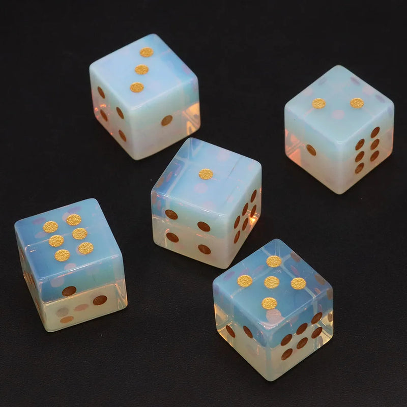 Würfel aus Naturstein D6 – Lapislazuli & Obsidian