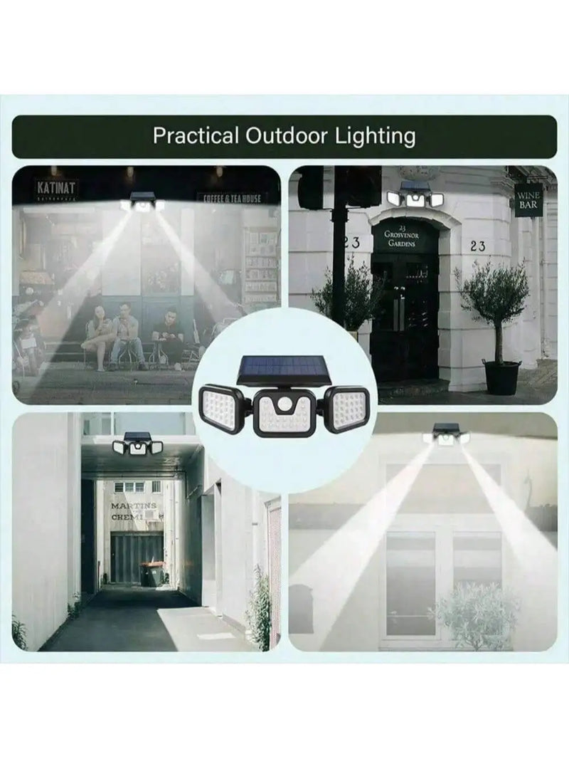 3-Head Adjustable Solar Security Light with 270° Motion Sensor