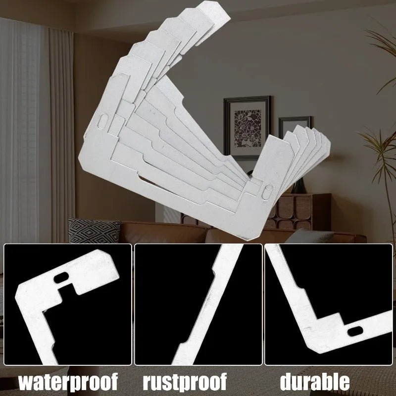A white plastic outlet spacer kit designed for rustproof and durable flush mount installation.