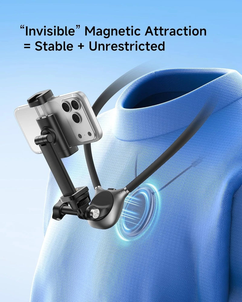 Hands-Free Neck Phone Mount with Magnetic Quick-Release