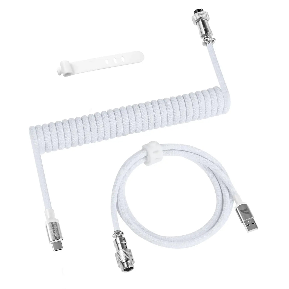Coiled USB-C Cable for Mechanical Keyboards with Aviator Connector