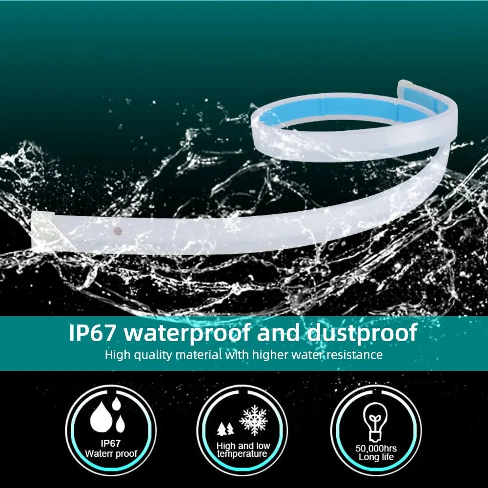 White silicone waterproof and dustproof light strip with LED illumination