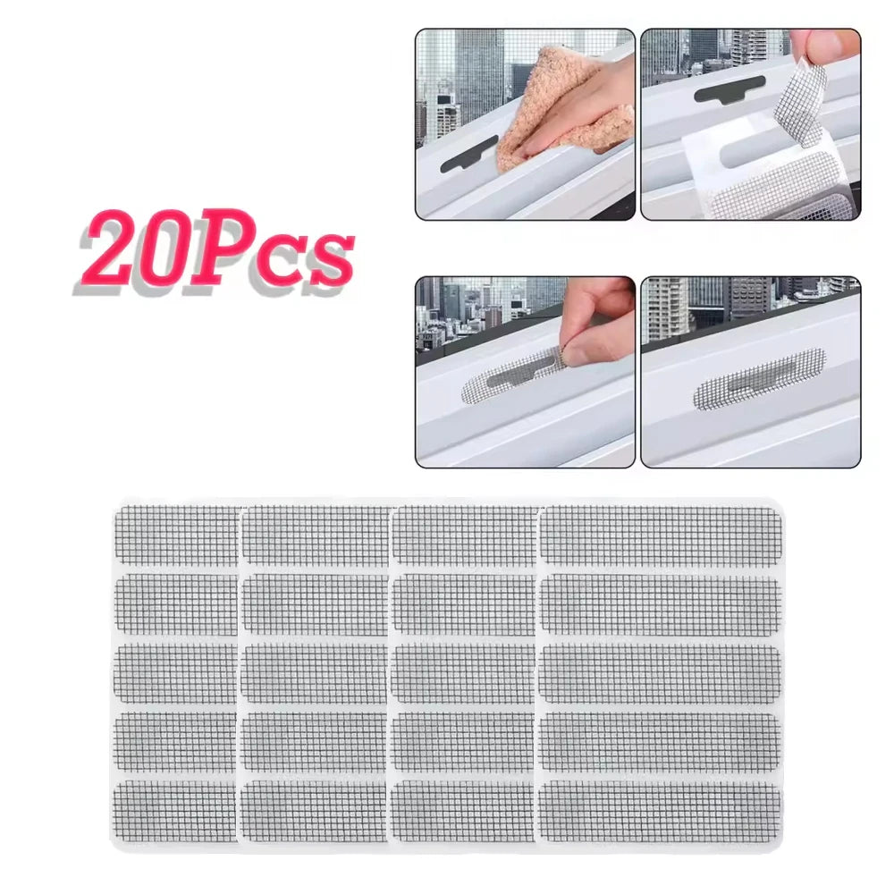 20 pieces of self-adhesive window screen repair patches for fixing cracks and tears in windows