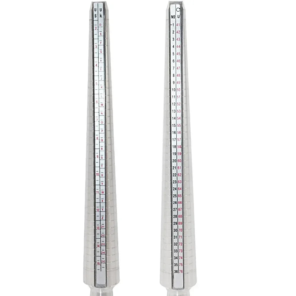 Metal Ring Sizer Mandrel with Stainless Steel Gauge Set