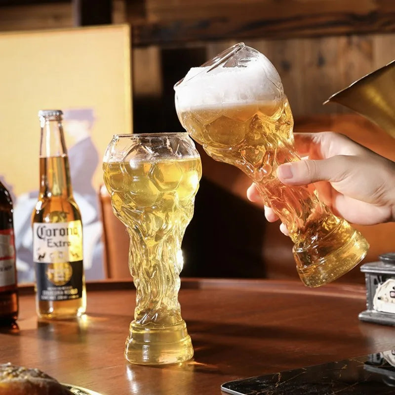 Trophy-Shaped Glass Beer Mug