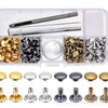 Metal Double Cap Rivets with Setting Tool Kit for Leathercraft & Repairs