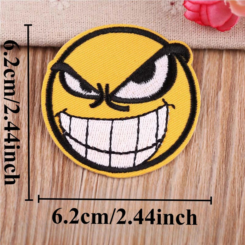 Funny Yellow Expression Embroidered Iron-On Patch