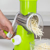 Multi-Function Rotary Cheese Grater with Suction Base and Round Mandoline Slicer
