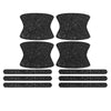 A set of black scratch protection stickers designed for car door handles.