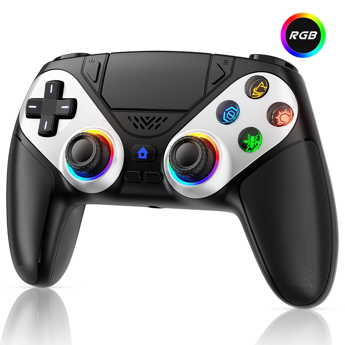 RGB LED Wireless Controller for PS5 and PC Gaming