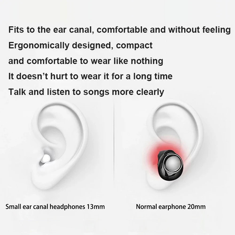 Comparison of small ear canal headphones (13mm) and a normal earphone (20mm).