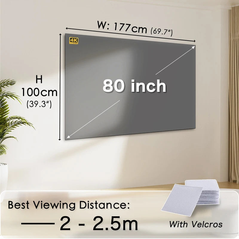 Pantalla de Proyector Plegable y Portátil - Antirreflejos 16:9