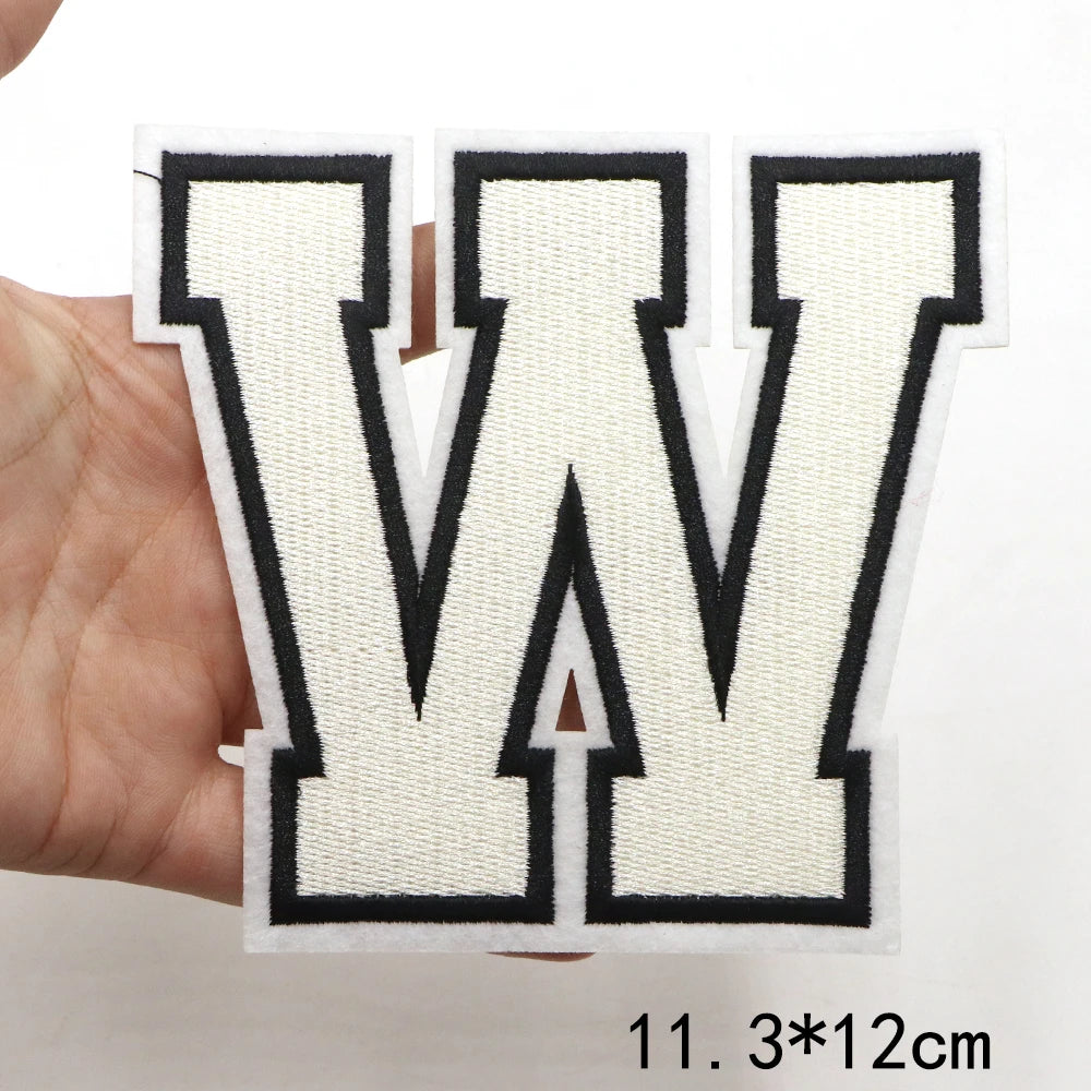 Large White Letter Patch for DIY Clothing Customization