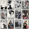 A collection of nine posters featuring various anime and manga characters and artwork.
