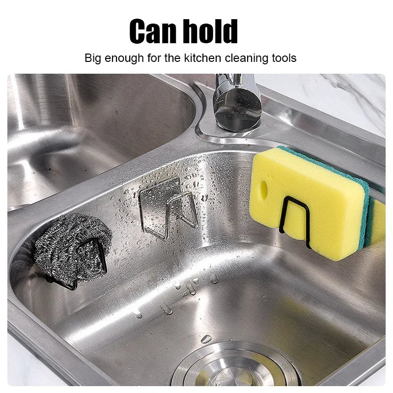 Self-Adhesive Stainless Steel Sponge Holder for Kitchen Sink