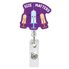 Heart Shape Glitter Acrylic Retractable Badge Reel with Crocodile Clip