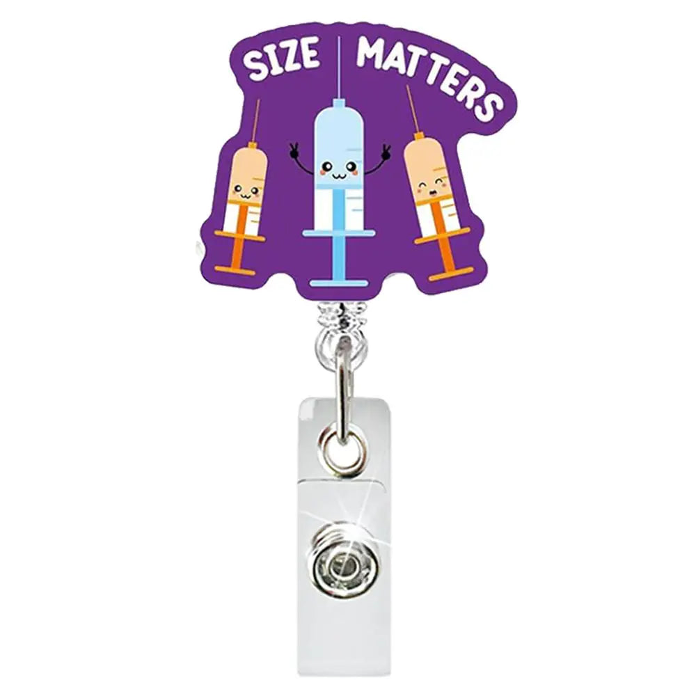 Heart Shape Glitter Acrylic Retractable Badge Reel with Crocodile Clip