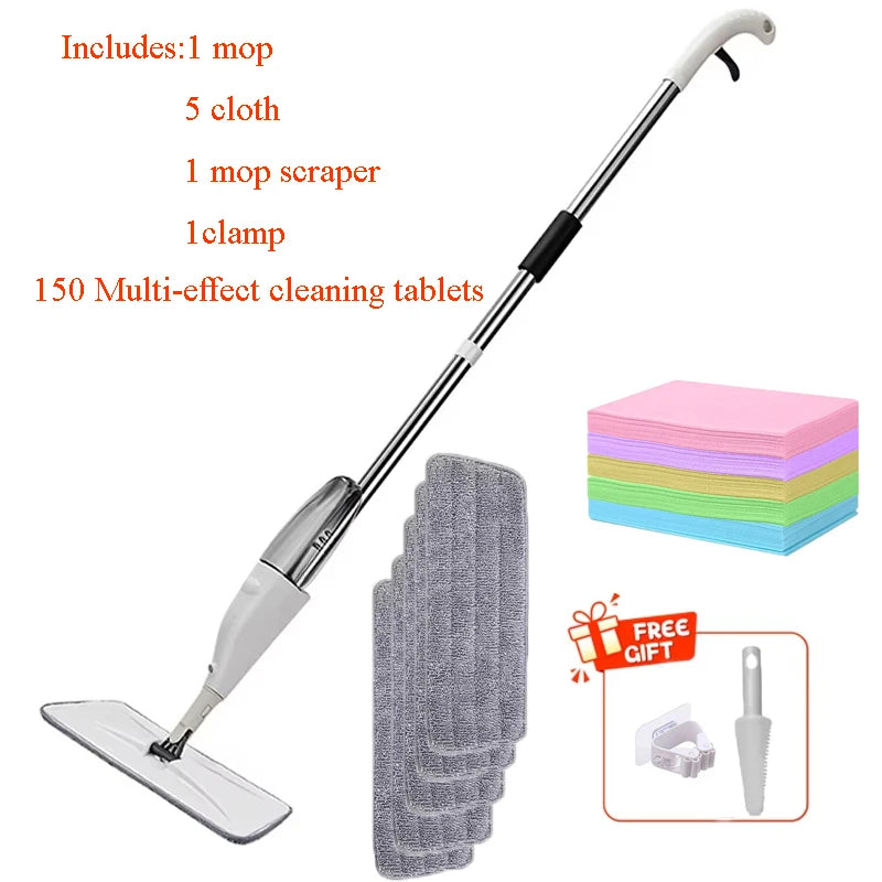 Spray Mop with Reusable Microfiber Pads