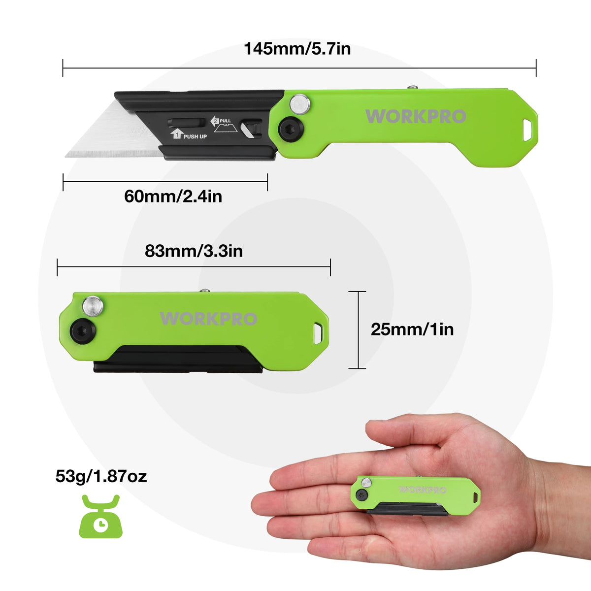 Folding Utility Knife 3-Pack with Quick-Change Blades and Belt Clip