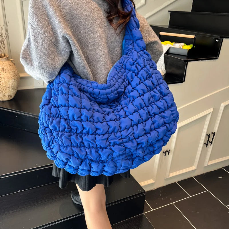 Pleated Plaid Crossbody Bag