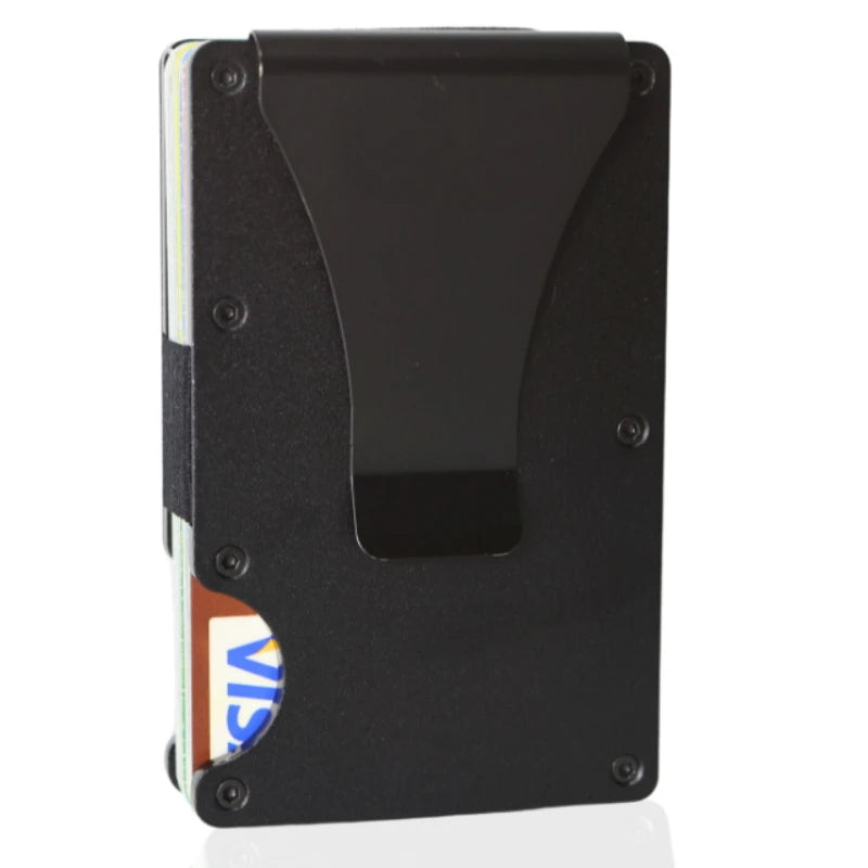 Slim RFID-Blocking Aluminum Wallet with Money Clip