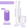 Purple disposable toilet brush kit with wall-mounted holder and refill heads, scented with lavender.