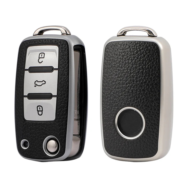 TPU Leather Car Key Case Cover for VW Volkswagen Models