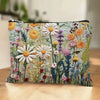 Floral Print Canvas Makeup Bag with Double-Sided Design